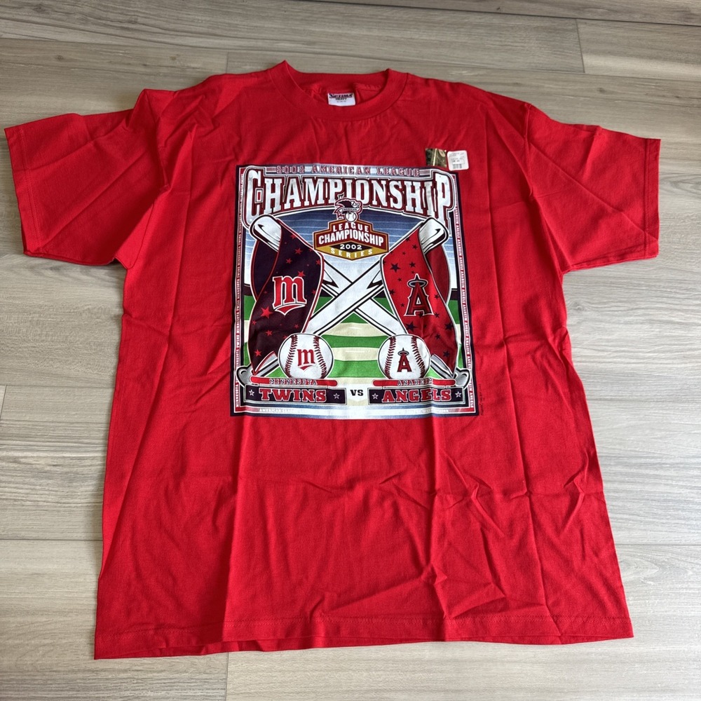 Anaheim Angels 2002 World Series ALCS Champions Optima Heavy T-Shirt XL NWOT